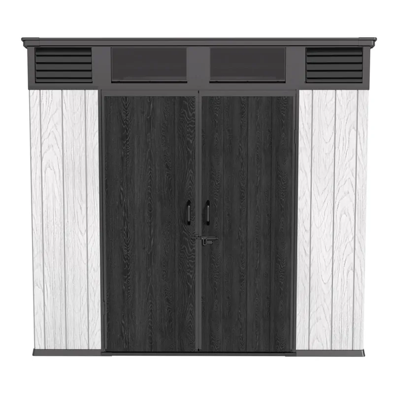 PP Garden Shed 230x229x237 cm with Metal Frame