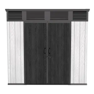 PP Garden Shed 230x229x237 cm with Metal Frame