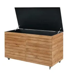 Wooden Garden Storage Box with Castors 136x71x83 cm