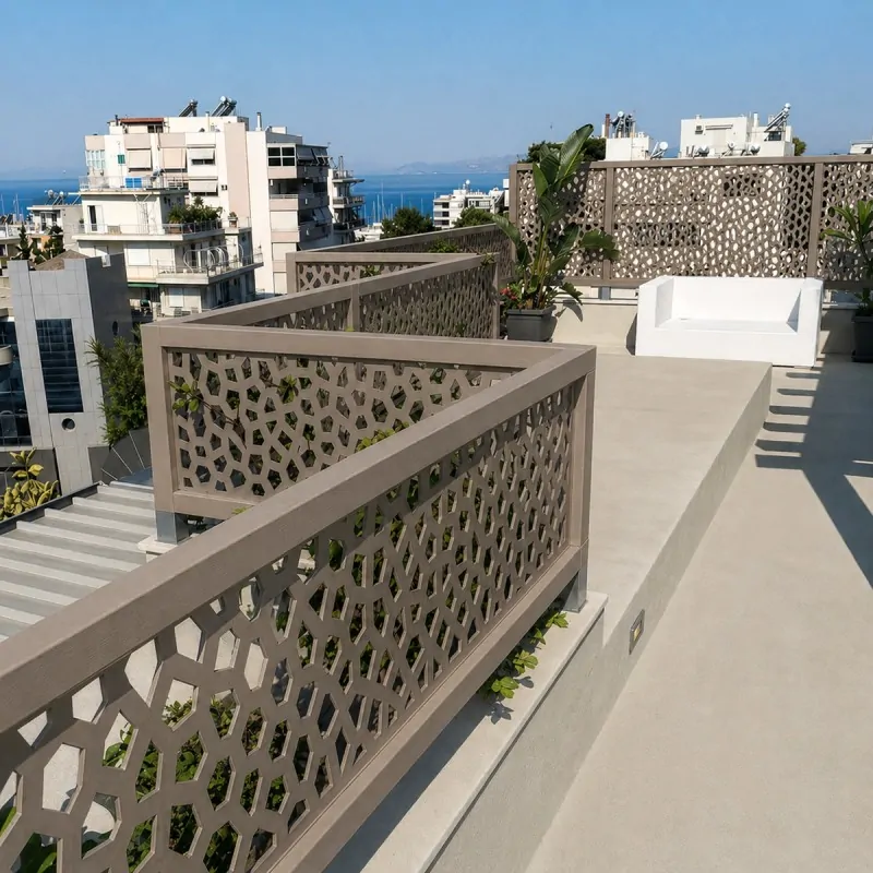 Ξύλινη Κολώνα Οριζόντιας Στήριξης Καφασωτού PP 4,5 x 7 x 96,5εκ. Taupe