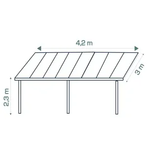 White Aluminium Pergola 420x300cm with Opal Polycarbonate Roof
