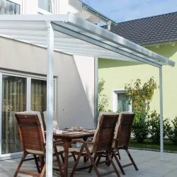 White Aluminium Pergola 540x300cm with Opal Polycarbonate Roof