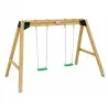 Heavy-Duty Wooden Swing Set with 2 Seats