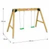 Heavy-Duty Wooden Swing Set with 2 Seats