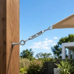 Βιδωτός Κρίκος Γαλβανιζέ 8x150mm με Παξιμάδι για Πανί Σκίασης