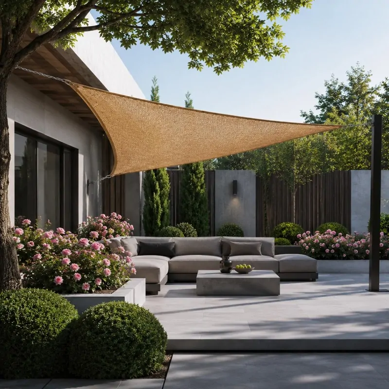 Boho Natural Jute Triangle Sun Shade 420gsm – 5x5x5m