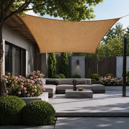 Natural Jute (Hessian) Square Shade Sail 420gsm - 3.6x3.6m