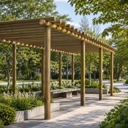 Pressure-Treated Round Wooden Pole Ø10 x 400cm