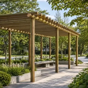 Pressure-Treated Round Wooden Pole Ø10 x 400cm