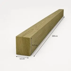 Ξύλινη Δοκός Φινλανδίας 4,5 × 14,5 × 300 εκ.