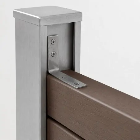 INOX L Bracket 5x6.7cm for WPC Aluminum Post
