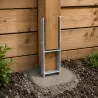 H-Type Concrete Post Base 11 x 6.5 x 60 cm for 10 cm Wooden Post / Beam