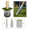 Set of 2 Galvanized L-Shaped Ground Anchors 78x8cm
