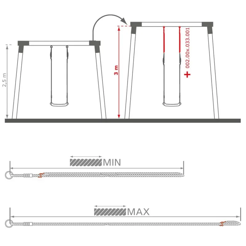 Swing Hanging Extension Rope Ø10mm - 1.5m