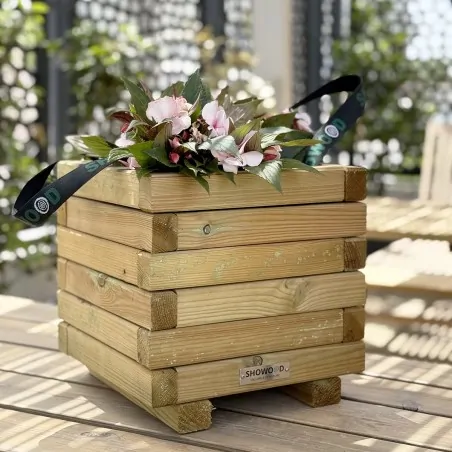 Square Wooden Planter 30 x 30 cm – 28 cm Height