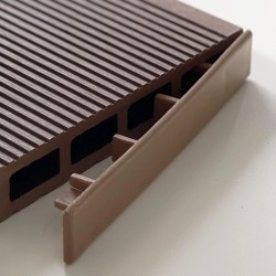 WPC End Cap 2 x 12cm Dark Brown for Fence Board