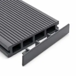 WPC End Cap 2 x 12cm Grey for Fence Board
