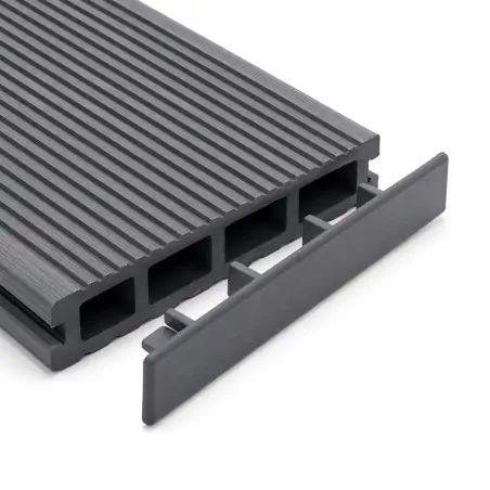 WPC End Cap 2 x 12cm Grey for Fence Board