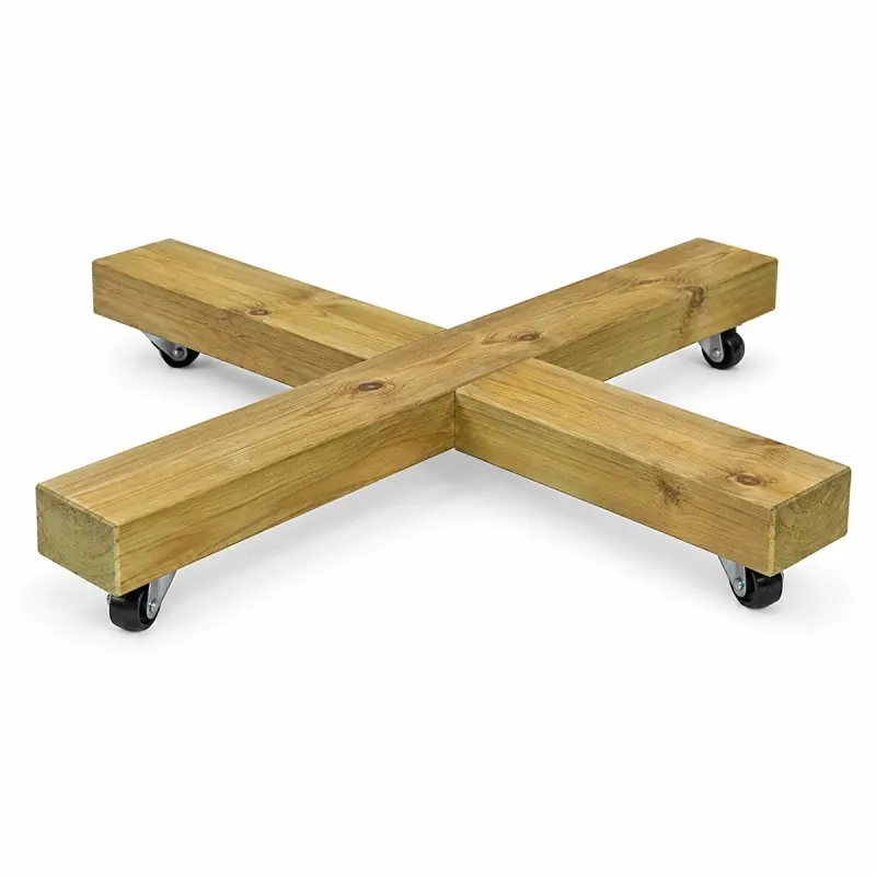Wooden Plant Pot Base with Wheels 50 × 50 cm