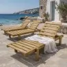 Ξύλινη Ξαπλώστρα Παραλίας 77 × 190 εκ. – Εμποτισμένη
