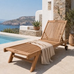 Ξύλινη Ξαπλώστρα Παραλίας 65 × 197 εκ. – Teak