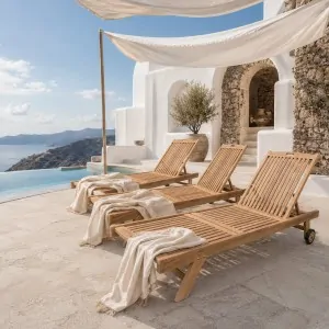 Ξύλινη Ξαπλώστρα Παραλίας 65 × 197 εκ. – Teak