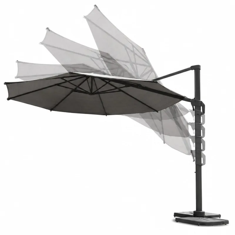 Coolfit Cantilever Garden Parasol Ø350 cm Off-White – 360° Rotating