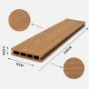 3D WPC Decking Board 2,5 x 15 x 360cm - Light Brown
