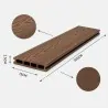 3D WPC Decking Board 2,5 x 15 x 360cm - Brown