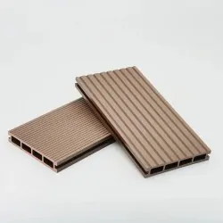 Striped WPC decking board 2,4 x 14,6 x 360cm - brown