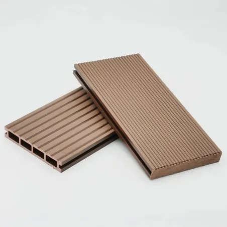 Striped WPC decking board 2,4 x 14,6 x 360cm - brown