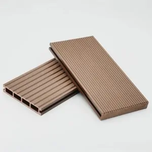 WPC striped ending caps 2,4 x 14,6cm - brown