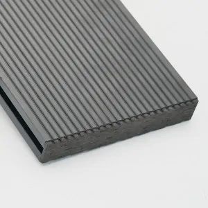 WPC striped ending caps 2,4 x 14,6cm - dark grey