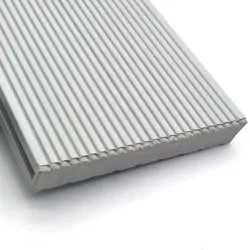 WPC striped ending caps 2,4 x 14,6cm - off white