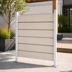 WPC Fence Board 2.4 × 12.5 × 600 cm – White / Beige