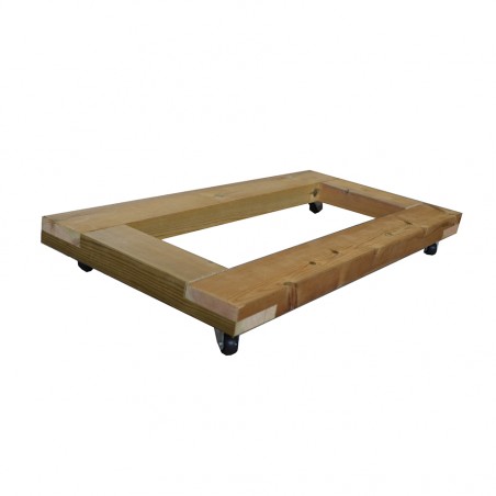 Rectangular planter base with wheels