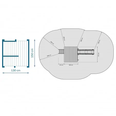 Ξύλινος πύργος Beach Hut Πύργος Beach Hut με ύψος τσουλήθρας 120εκ.
