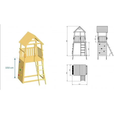 Belvedere Tower - slide height 120cm