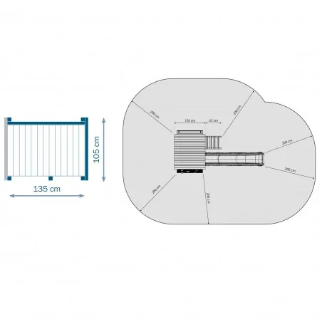 Ξύλινος πύργος Belvedere Πύργος Belvedere  με ύψος τσουλήθρας 120εκ.