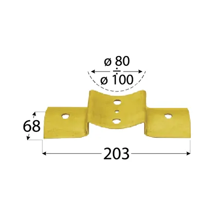 Round post fence bracket Joints for round posts Ø8-Ø10cm