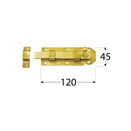 Door latch 12cm Door bolt, stright 120 x 45 x 5mm