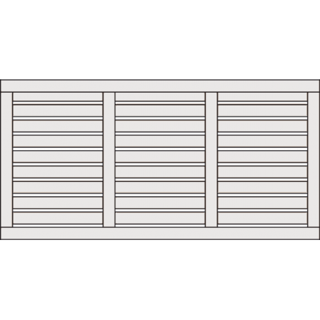 Regular slatted fence panel