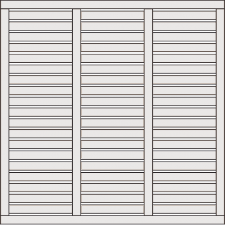 Regular slatted fence panel