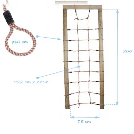 Climbing net 75 x 200cm Climbing net75 x 200cm (without the wooden frame)