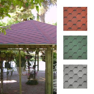 Hexagonal roofing shingles