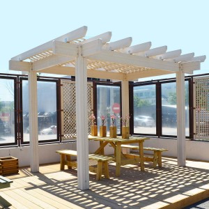 WPC pergola with shading strips