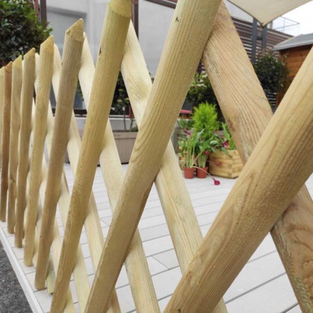 Criss-cross wooden fence