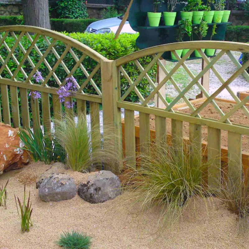 Wooden garden fence