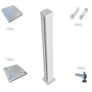 Post cap and base kit for anodized aluminum post