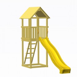 ξύλινος πύργος παιδικής χαράς για τον κήπο